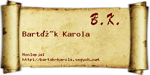 Barták Karola névjegykártya